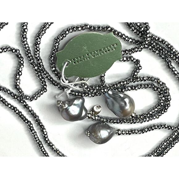 NEW Iris & Lily 925 Silver Faceted Bead ROPE NECKLACE 60" Freshwater Pearls NWT! - Picture 5 of 9